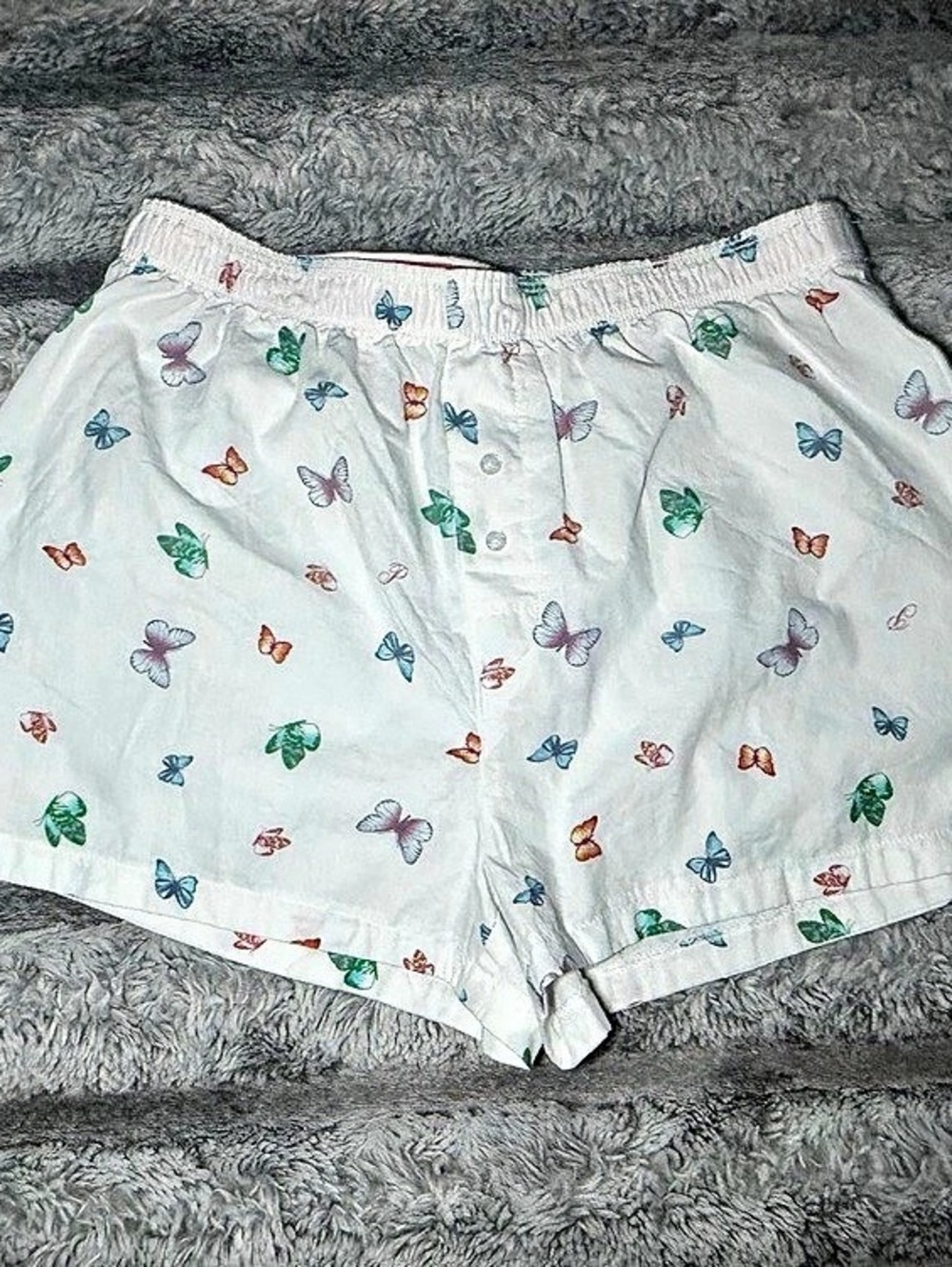 PINK Victoria's Secret Cotton Boxy Pajama Shorts White